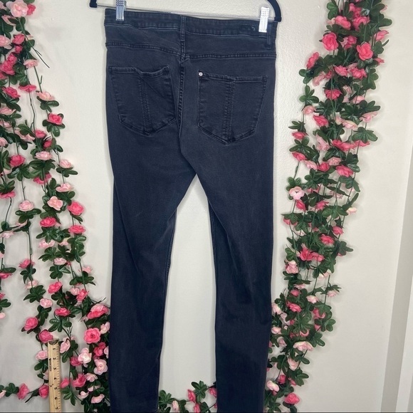 H&M Black Wash Skinny Ankle Jeans 30 High Waist - Picture 2 of 7